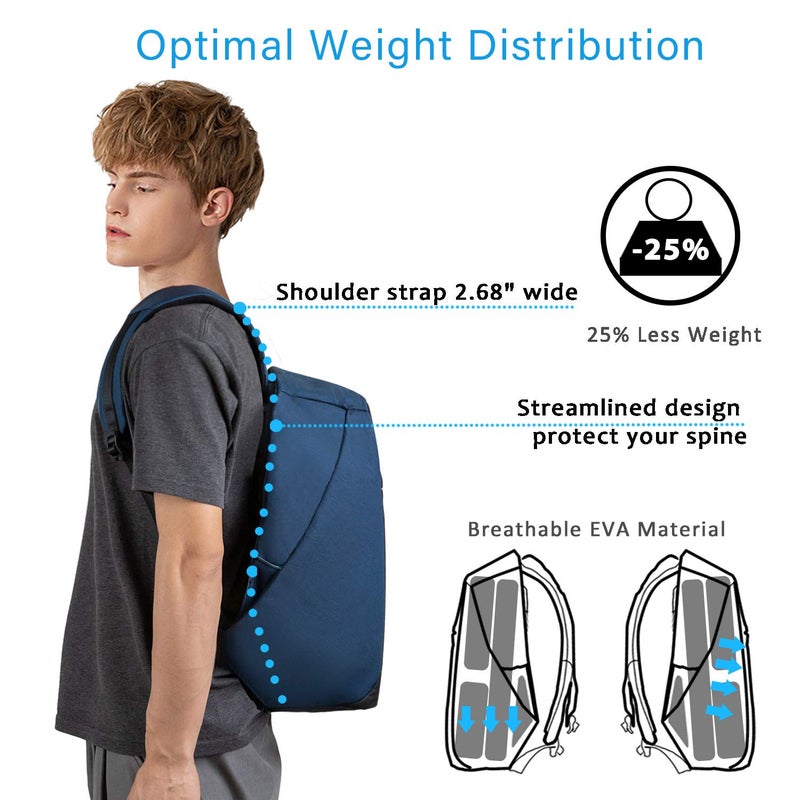 oscaurt Anti Theft Backpack 15.6 Inch Laptop Travel Backpack with Hidden Zipper and USB Charging Port Waterproof Business Computer Bag for Men & Women - Image 3